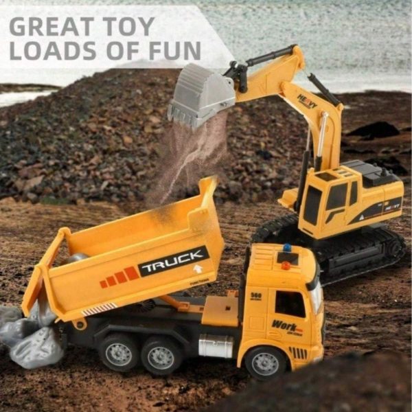 f032a214-4c57-49f2-beba-0761777ad5d3.jpg RC Dump Truck And Excavator Set, 2 In 1 Remote Control Construction Vehicles With Realistic Sounds And Lights, Perfect Holiday Gift, Toy Cars, Outside Toys, Carro Control Remoto, Remote Control Toys