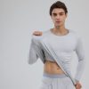 f6a05e2c-4507-4ccb-a935-64dc5a3fbf5f.jpg 1 Set Men Thermal Underwear Set Knit Slim Fit Stylish Warm Winter Base Layer Cold Weather Clothing S Size