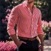 fa3fae11-a1db-464e-a1da-b19e1d92acc1.jpg Ins Stripe Printed Long Sleeve Shirt Men Fashion Casual Lapel Button Top Clothing
